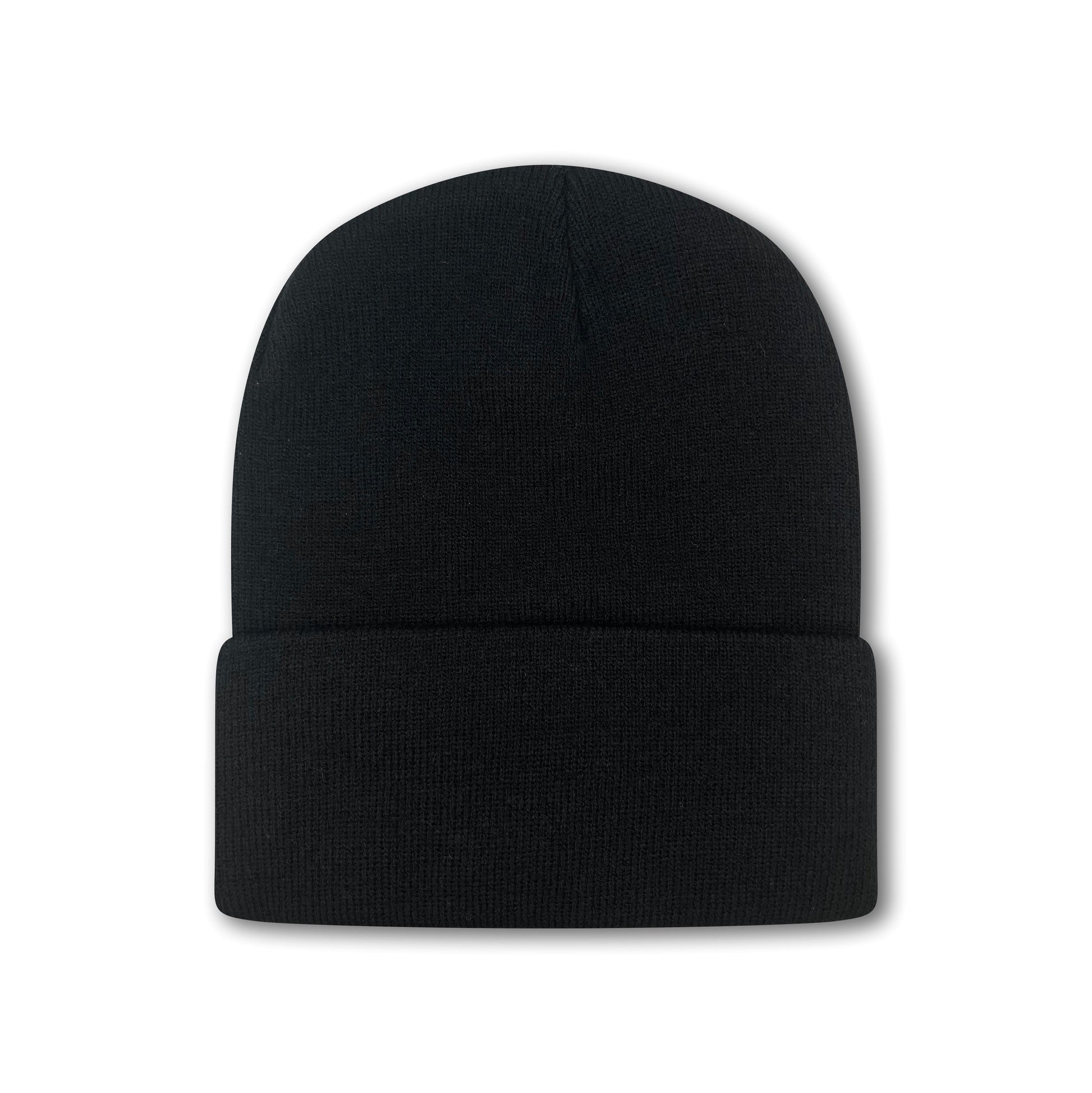 Black beanie on a white background